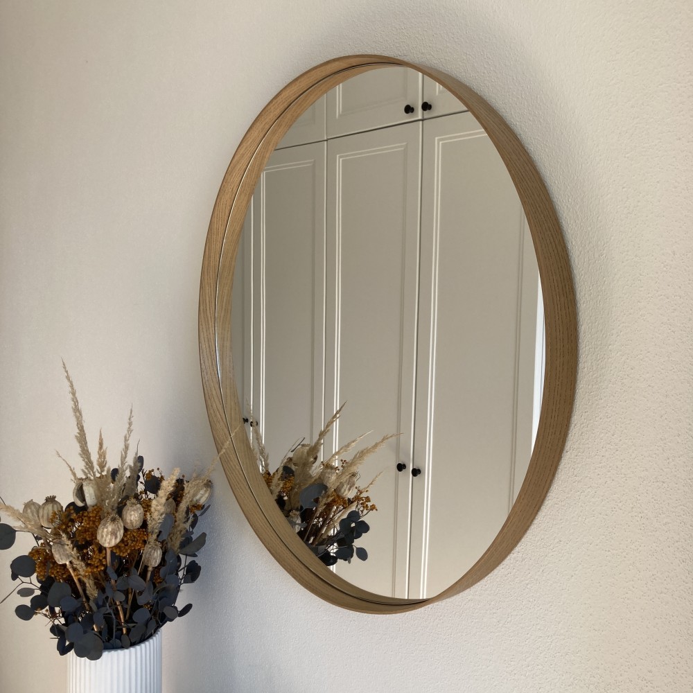 Dizajnové dubové zrkadlo 45cm